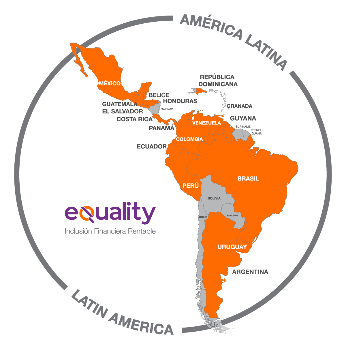 Mapa con países con presencia equality